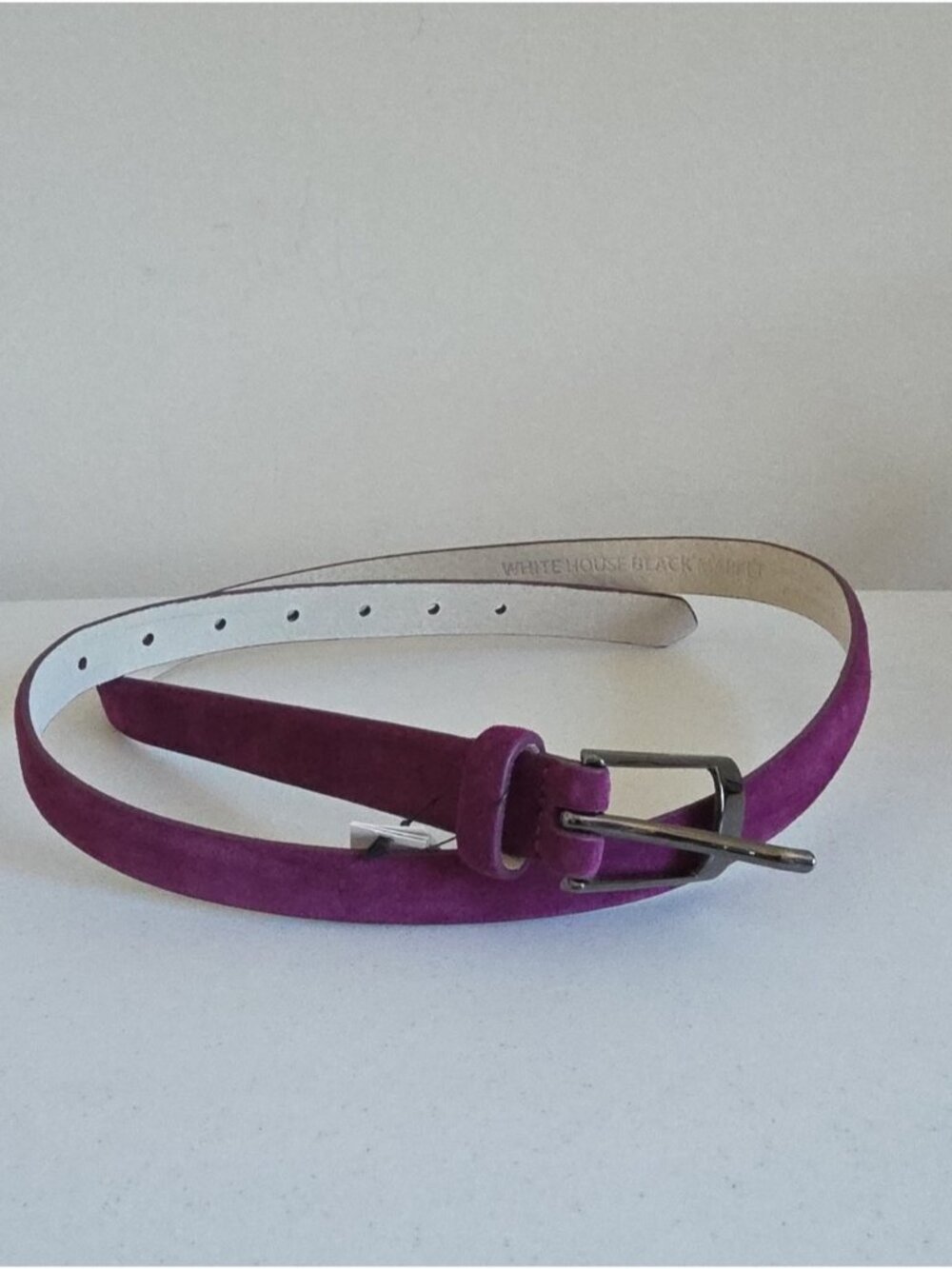 NWT WHITE HOUSE BLACK MARKET | Purple Leather Belt Sz L